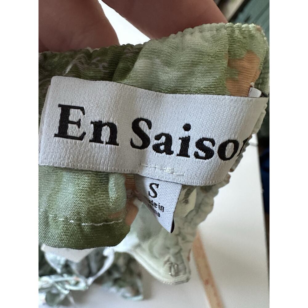 En Saison Square Neck Midi Dress Anthropologie Small Floral Garden - Picture 10 of 13